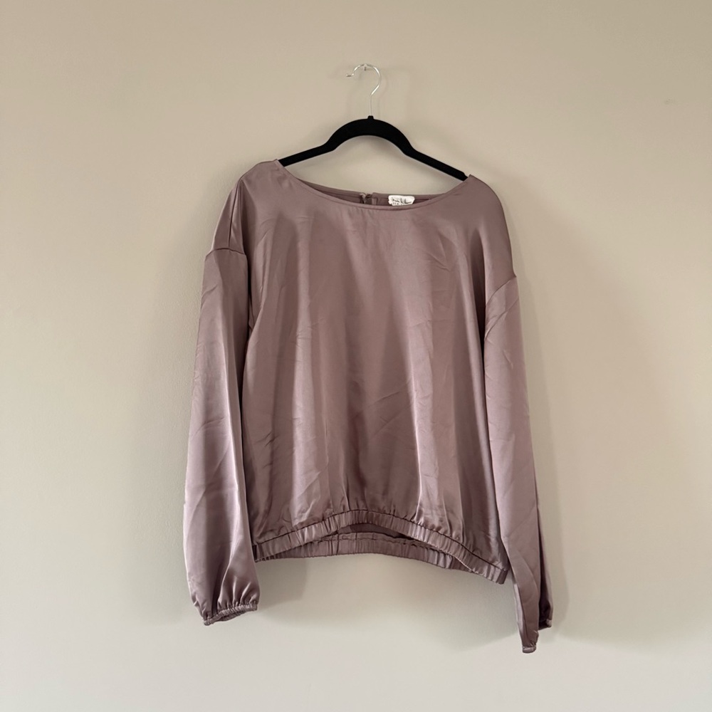 Nicole Miller | Mauve Satin Blouse
